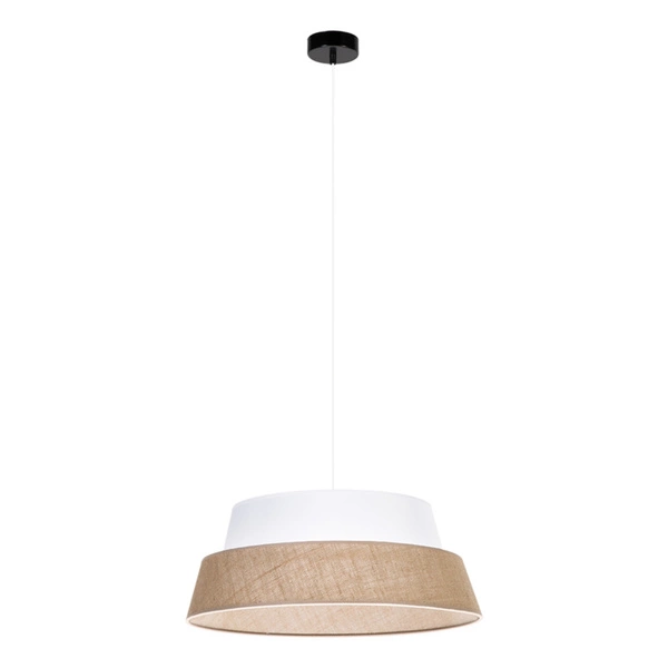 Jute Lampa Wisząca 1xE27 Max.60W Czarny/Transparentny PVC/Biały-Beżowy 150140104