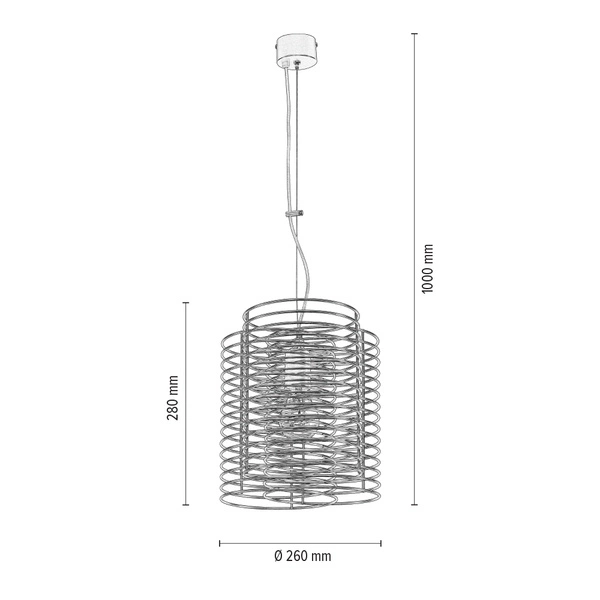 Ringo Pendant Lamp 1xE27 Max.60W Steel Metal/White Metal 1030333