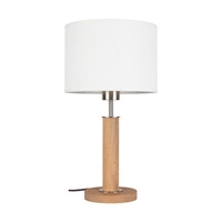 Benita Lampa Stołowa 1xE27 Max. 40W Dąb Olejowany/Nikiel Mat/Biały 7017400511546