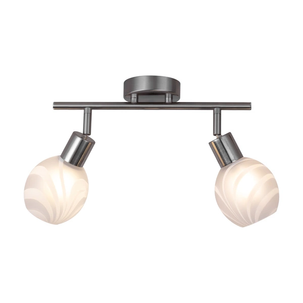 Sara Ceiling Lamp 2xE14 Max.40W Satin Metal/White Glass 2841022