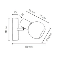 Karin Wall Lamp 1xE14 Max.40W Birch Wood/White Glass 2231160