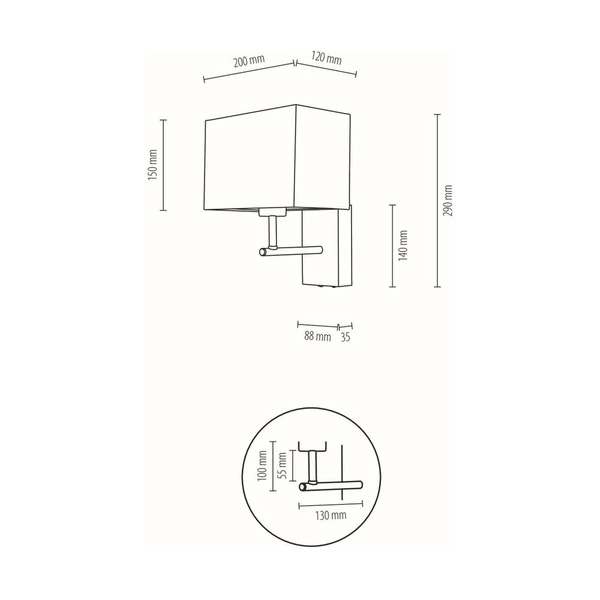 Boho Kinkiet 1xE27 Max.25W Dąb Olejowany/Czarny/Beżowy 57190974