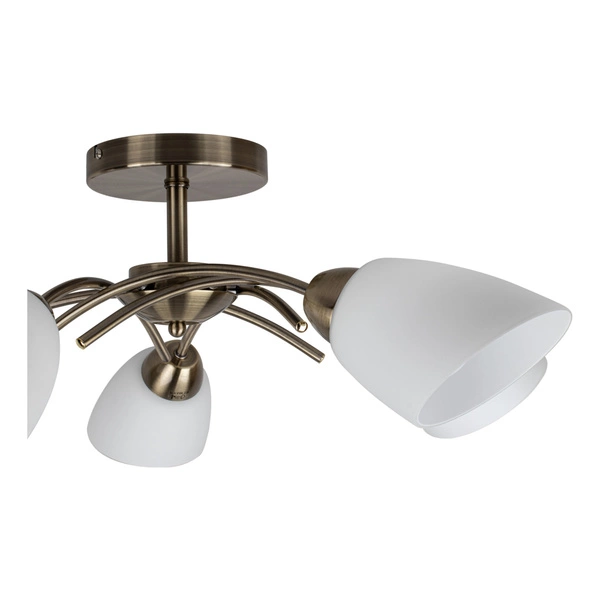 Viletta Ceiling Lamp 5xE27 Max.60W Patina Metal/White Glass 8141511