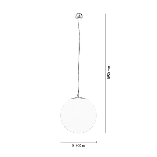 Emil Pendant Lamp 1xE27 Max.60W Chrome Metal/White Glass 1574128