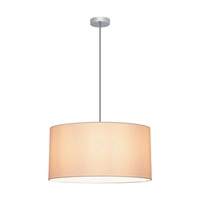 Lampa wisząca Rima 1xE27 maks. 60W chromowany metal/antracytowy kabel z tkaniny/szary klosz z tkaniny 197711128