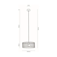 Reve Pendant Lamp 1xE27 Max.15W LED Oiled Oak/Cream Braided Cotton Cord/Natural Fabric Cable 184517174