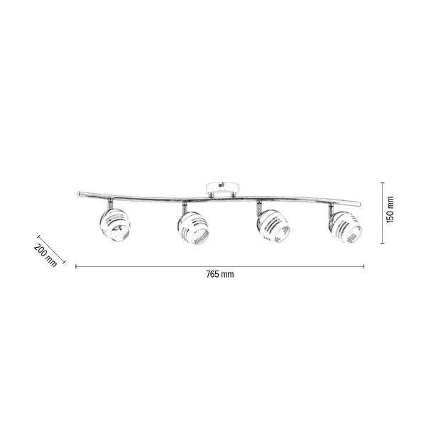 Hypnos Ceiling Lamp 4xG9 Max.28W Chrome Metal/White Metal 2715428