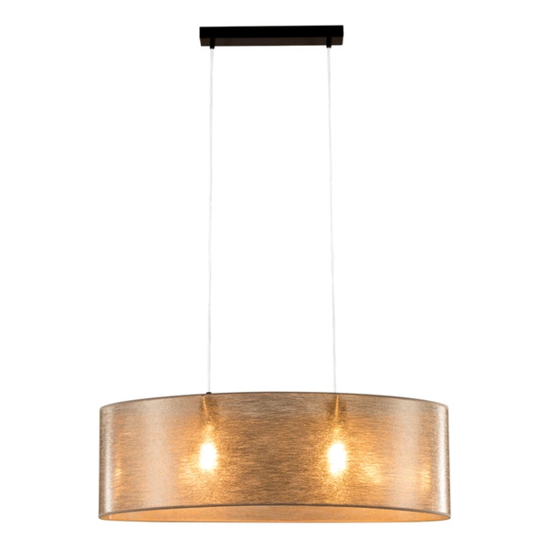 Nevoa Pendant Lamp 2xE27 Max.40W Black Metal/Transparent PVC Cable/Silver Fabric Shade 17930204