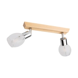 Tessa Ceiling Lamp 2xE14 Max.40W Birch Wood/Satin Metal/White-Transparent Glass 2026018320992