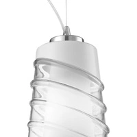 Crister Pendant Lamp 1xE27 Max.60W Chrome Metal/Transparent-White Glass 1680128