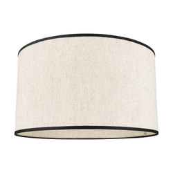 Lampshade Cylinder E27 H30 Beige Bright Linen with black ribbon and ECO foil A0471