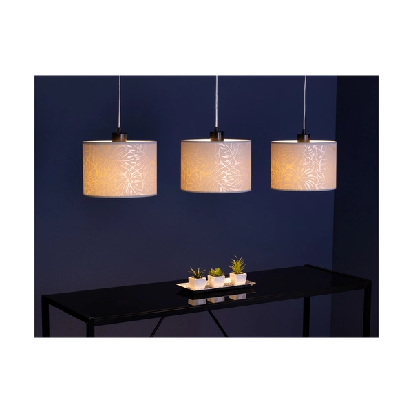 Mateo Pendant Lamp 3xE27 Max.25W Black Metal/Transparent PVC Cable/Beige Wallpaper 87811304