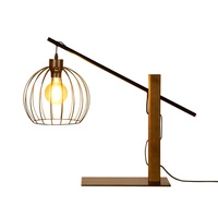 Mandarine Table Lamp 1xE27 Max.60W Walnut Beech Wood/Black Metal/Black Fabric Cable 85034904