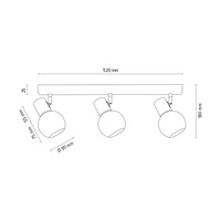 Lampa Sufitowa Karin 3xE14 Max.40W Drewno Bukowe Orzech/Białe Szkło 2231376