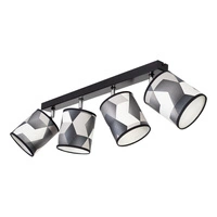 Lampa Sufitowa Espacio 4xE27 Max.25W Czarny Metal/Wielokolorowa Tapeta 56748404