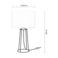 Lampa stołowa Star 1xE27 maks. 25W Czarny metal/czarny kabel PCV/biały klosz z tkaniny 7732104