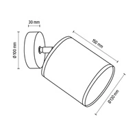 Mateo Wall Lamp 1xE27 Max.25W Black Metal/Beige Wallpaper 87800104