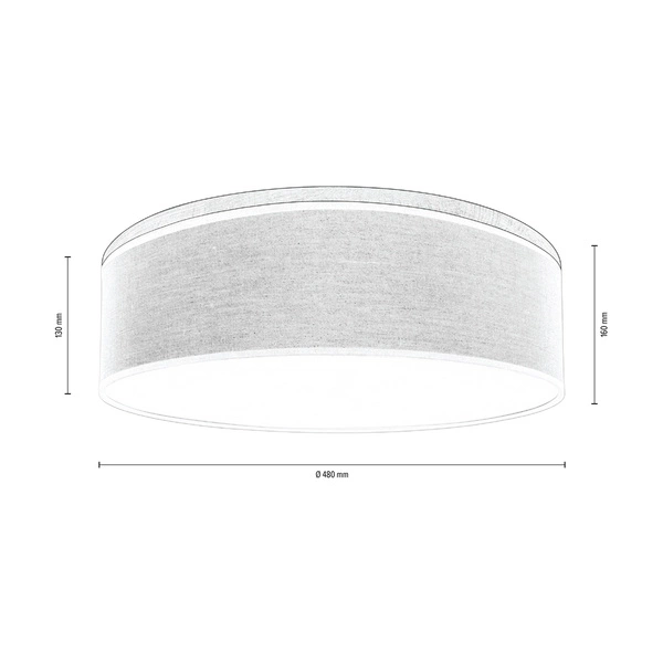 Josefina Ceiling Lamp Incl. 1xLED Integrated 1650lm 2700K 18W Stained Pine Brown/White Fabric Shade 4015111010746