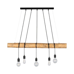 Trabo Long Lampa Wisząca 5xE27 Max.60W Sosna Bejcowana/Czarny