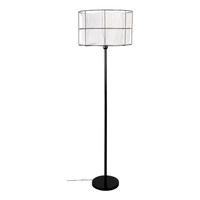 Marinero Floor Lamp 1xE27 Max.15W LED Black/Black PVC/Black-White Linen 124430104