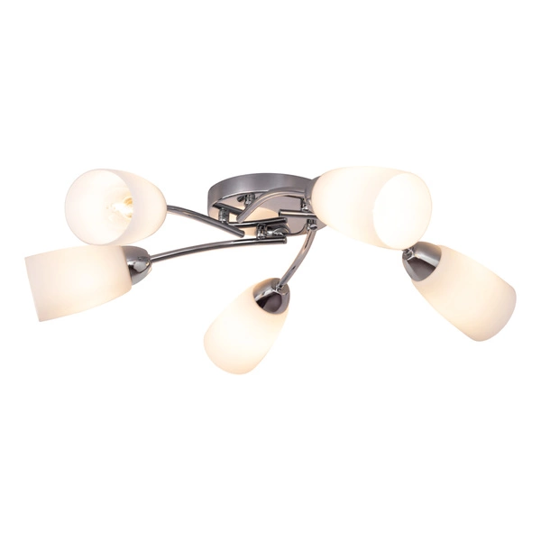 Lampa Sufitowa Terni 5xE14 Max.40W Chrom Metal/Białe Szkło 8330528