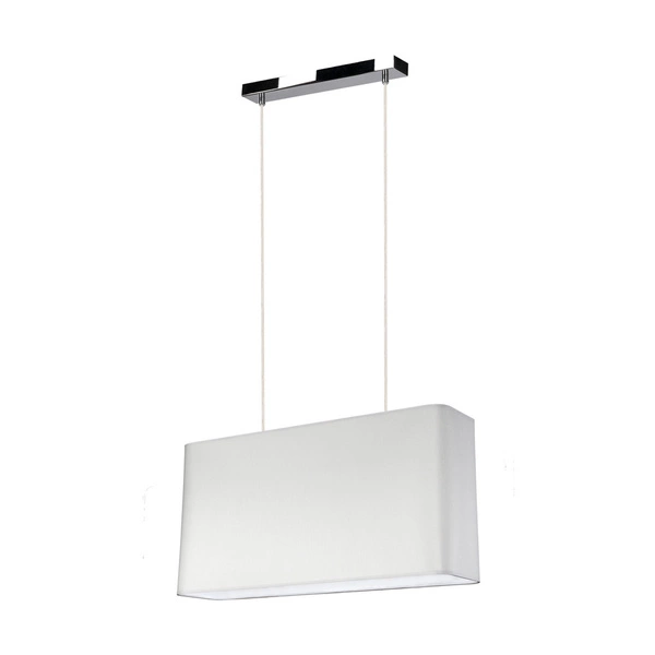 Lampa wisząca Cadre 2xE27 maks. 40W chromowany metal/przezroczysty kabel PVC/szary klosz z tkaniny 872020228