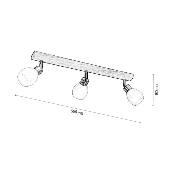 Kira Ceiling Lamp Incl. 3xG9 LED 300lm 2700K 3W Oiled Oak/Satin Metal/White Glass 2037417320993