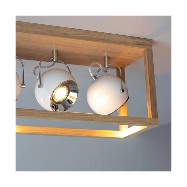 Lampa sufitowa Roy z 4xLED GU10 5W Dąb olejowany/biały metal 5222474L