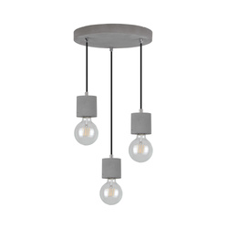 Strong Round Pendant Lamp 3xE27 Max.60W Concrete/Black