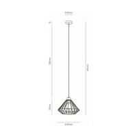 Lampa wisząca Raquelle 1xE27 maks. 60W czarny metal/czarny kabel PVC 187149104