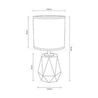 Diamant Table Lamp 1xE27 Max.25W Gray Concrete/Black PVC Cable/White Fabric Shade 791942136