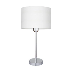 Leila Table Lamp 1xE27 Max.60W Chrome Metal/Transparent PVC Cable/Multicolor Paper+PCV Shade with Wood pattern 7652028