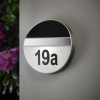 Solar House Number Wall Lamp Incl. 3x0,1W LED Satin Metal/White-Black Synthetic Material 6710302
