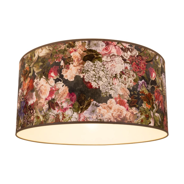 Lampshade Cylinder E27 H30 Flowers Wallpaper A0333