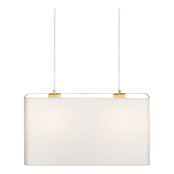 Cadre Pendant Lamp 2xE27 Max.40W Oiled Oak/Transparent PVC Cable/Gray Fabric Shade 872020274