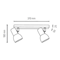 Svenda Lampa Sufitowa 2xE27 Max.60W Dąb Olejowany/Chrom/Biały 2224274