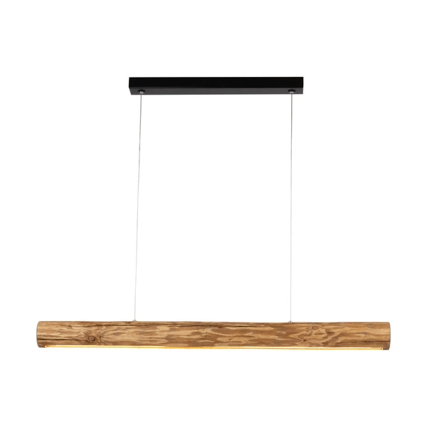 Lucas Pendant Lamp 1xLED Samsung 24V Integrated 2380lm 3000K 25,5W Stained Pine Brown/Black Metal/Transparent PVC Cable with Touch Dimmer 69480104