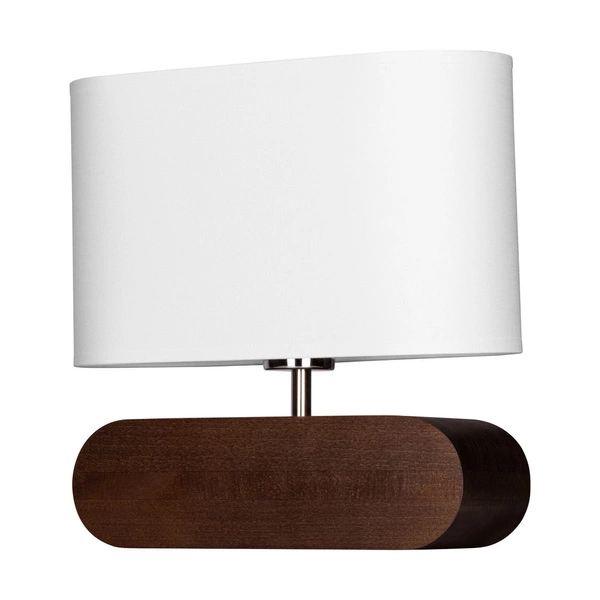 Marinna Table Lamp 1xE27 Max.25W Walnut Beech Wood/Transparent PVC Cable/White Fabric Shade 7611076
