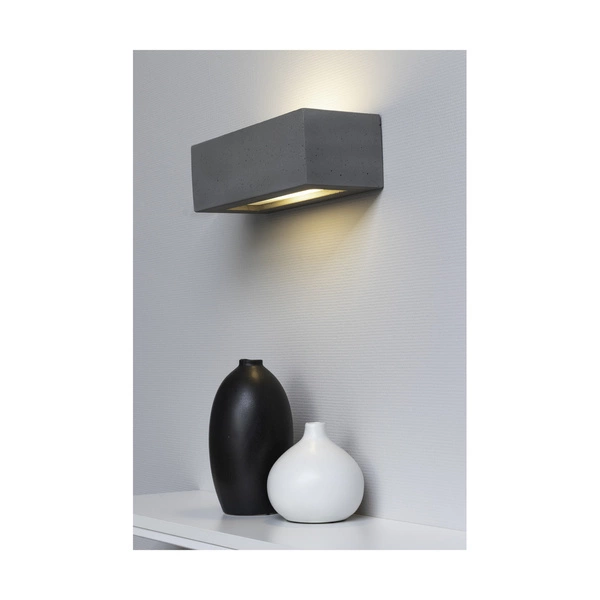 Block Wall Lamp 1xE27 Max.40W Gray Concrete/Frosted Glass 8971136