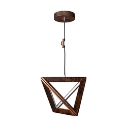 Lampa wisząca Trigonon 1xLED 24V zintegrowana 2500lm 3000K 27W drewno bukowe orzechowe/kabel z czarnej tkaniny 1209976