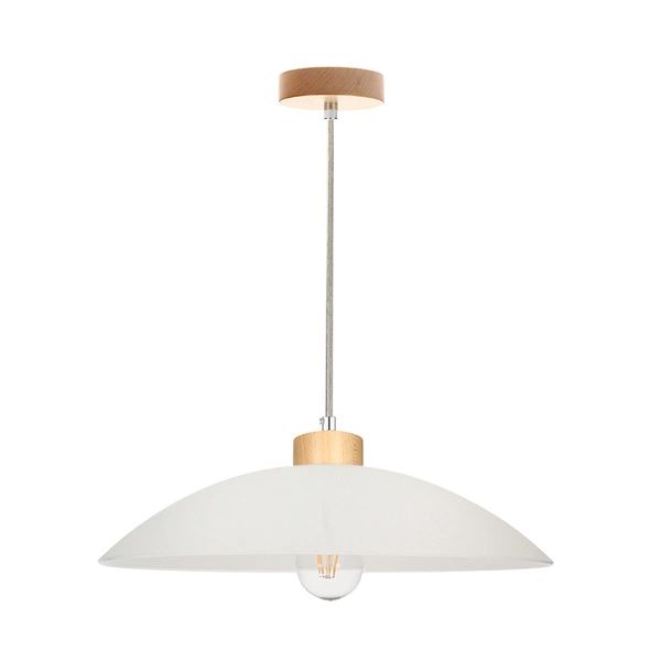 Jona Pendant Lamp 1xE27 Max.60W Birch/Transparent/White 1408060