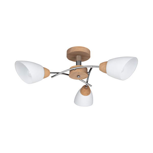 Viletta Wood Ceiling Lamp 3xE27 Max.60W Oiled Oak/Chrome/White