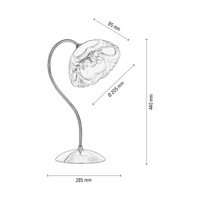 Wien Table Lamp 1xE27 Max.60W Patina Metal/White Glass 7512011