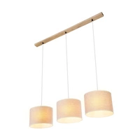 Boho Hanging Lamp 3xE27 Max.40W Oiled Oak/Transparent PVC/Beige 16910374