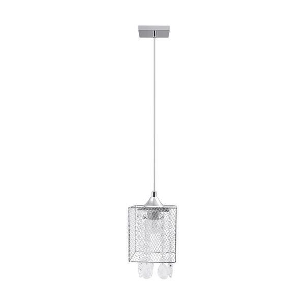 Lampa Wisząca Gracja 1xE27 Max.60W Chrom Metal/Przezroczysty Kabel PCV/Przezroczyste Szkło 8171128