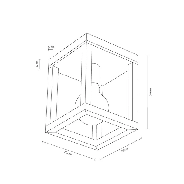 Kago Lampa Sufitowa 1xE27 Max.60W Dąb Olejowany/Chrom 9158174