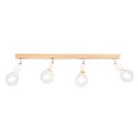 Porcia Wood Ceiling Lamp 4xE27 Max.25W Oiled Oak/White Ceramics 8125474