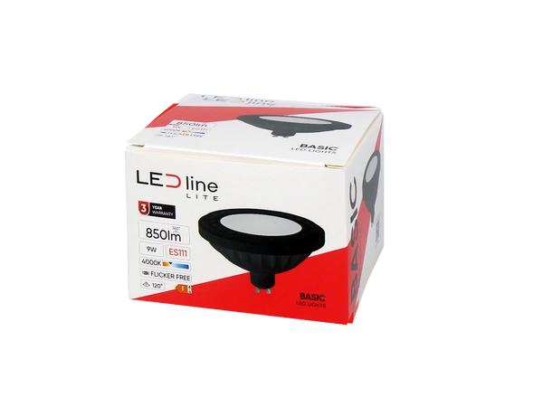 Żarówka ES111 9W 4000K neutralna 850lm 175-265V | czarny