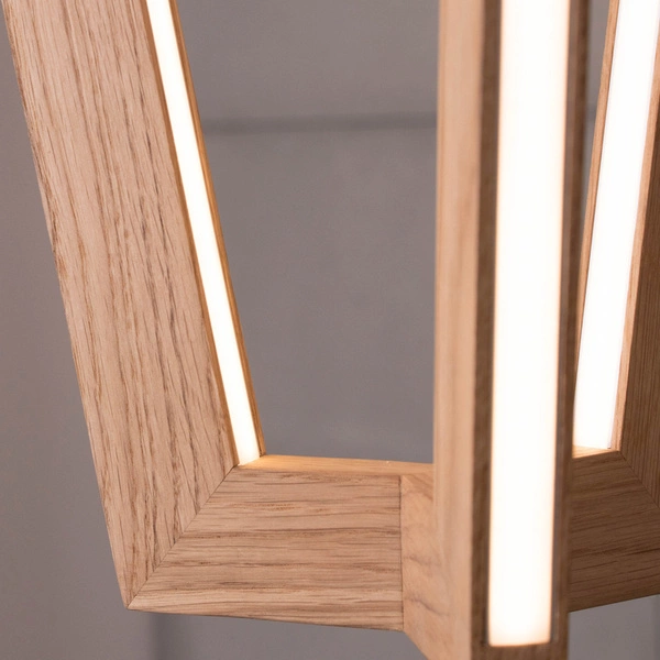 Leif Pendant Lamp ''In&Out'' 6xLED 24V Integrated 4000lm 3000K 43W Oiled Oak/Transparent PVC Cable 1539274