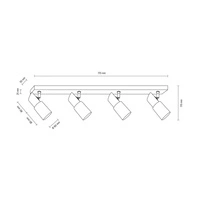 Birgit Ceiling Lamp 4xE14 Max.40W Birch Wood/Alabaster Glass 2222460